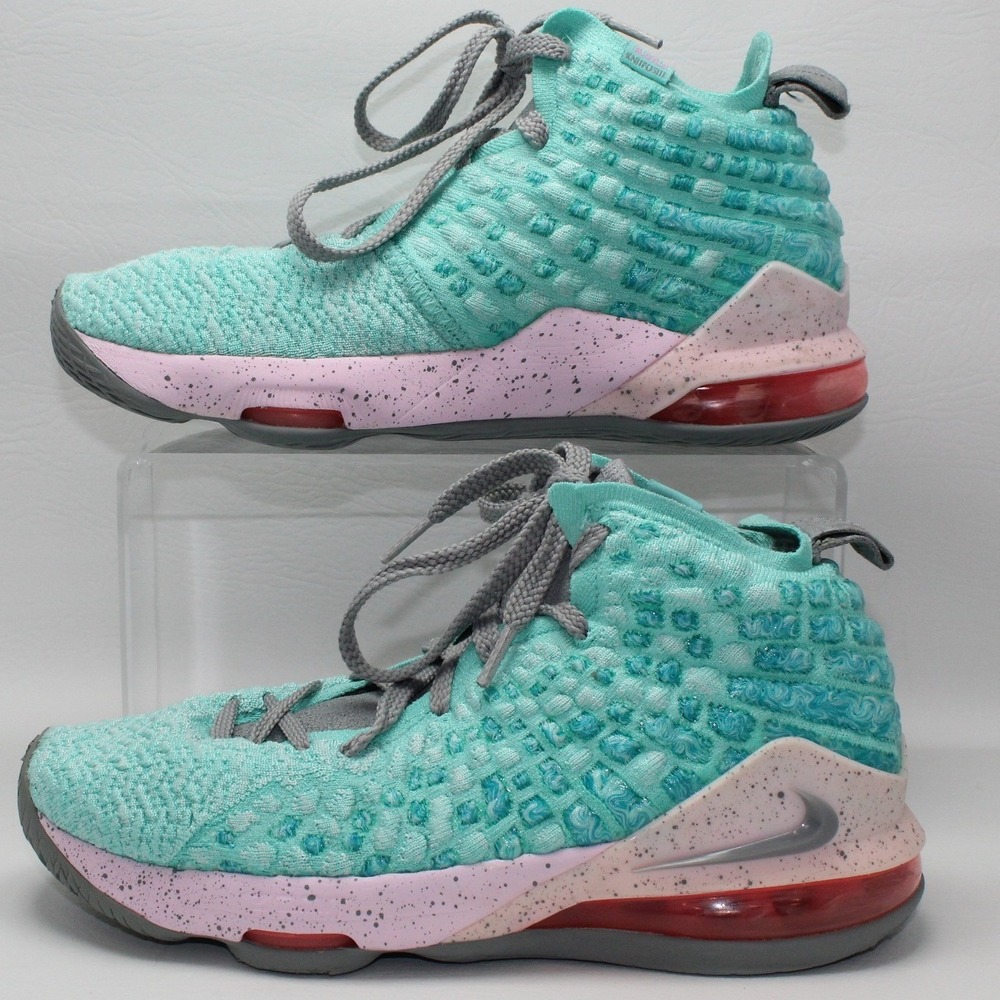Nike LeBron 17 South Beach Teal Pink‎ Basketball Shoes BQ5594-444 Mens 5.5Y